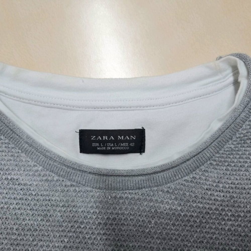 Men's gray cotton T-shirt Zara like new, size L