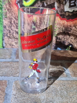 Johnnie Walker rare vintage glass used with gold details
