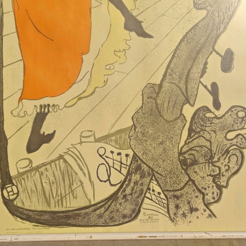 Toulouse Lautrec poster used with frame and glass