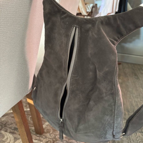 Glamazons gray suede backpack like new with inner zipper