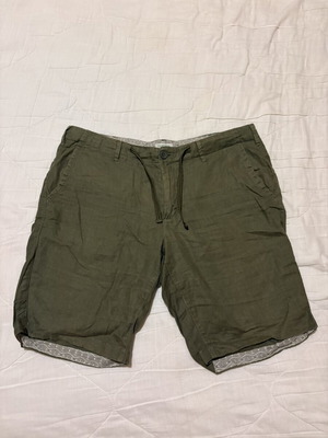 Benetton linen bermuda shorts, khaki, size L