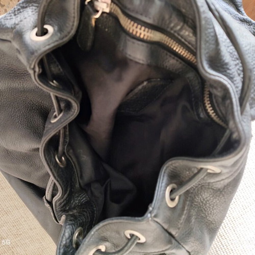 8 by Yoox black leather backpack like new