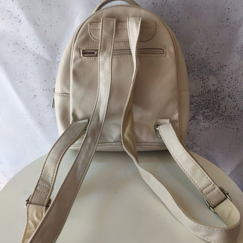 David Jones backpack used, beige with embossed design