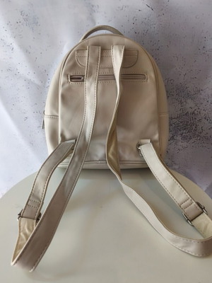 David Jones backpack used, beige with embossed design