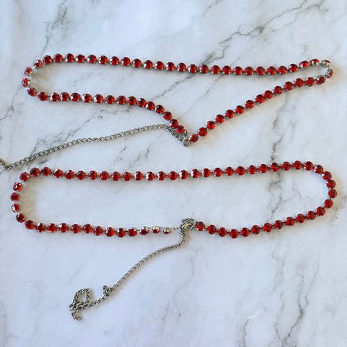 Women's belts 2 chains with red rhinestones like new