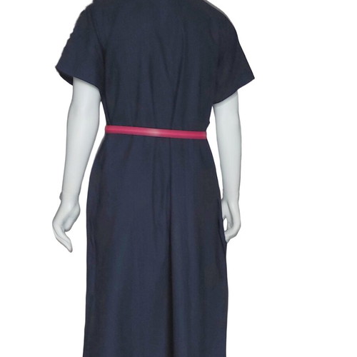 Black linen and cotton dress with embroidery XL like new
