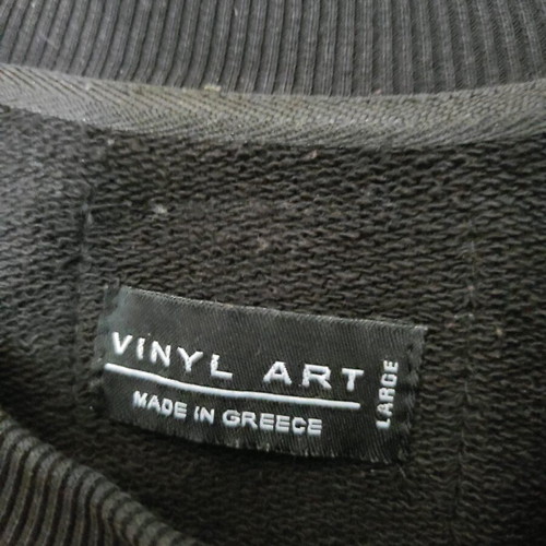 Vinyl Art Clothing Company men's long-sleeve shirt like new, black with dark khaki