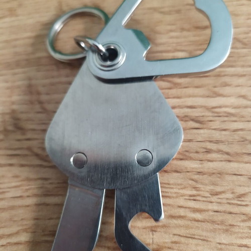 Vintage Soviet Union Tu 154 keychain with knife and bottle opener