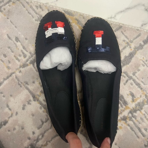 Tommy Hilfiger espadrilles with sequins used, size 39, dark blue