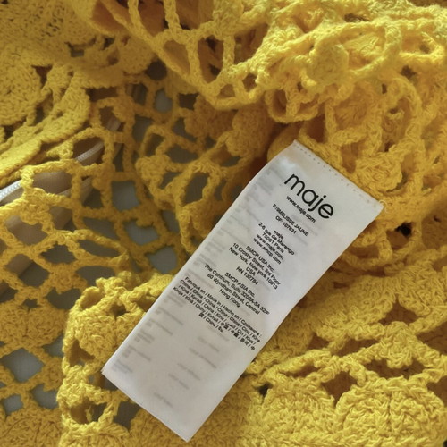 Maje yellow knitted blouse new, 100% cotton