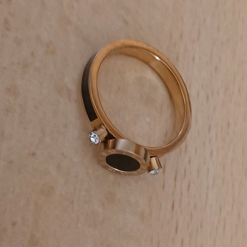 Steel ring gold-plated