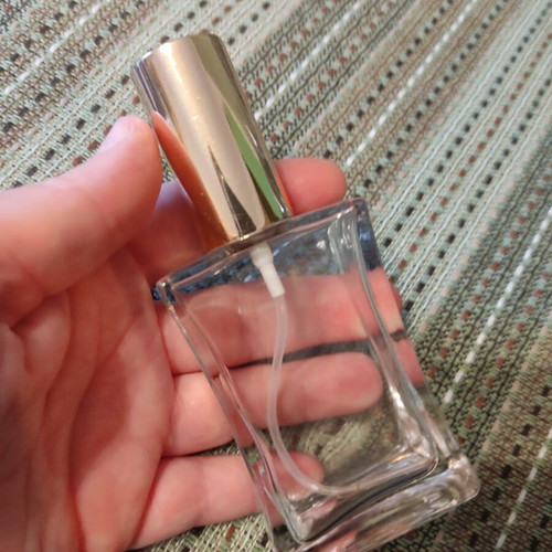 Glass bottles set of 3 used with sprayers and caps