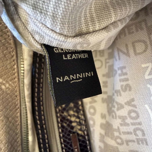 Nannini leather handbag like new, black and beige