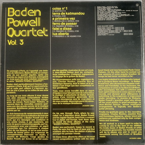 Baden Powell Quartet Vol. 3 vinyl record used, Latin