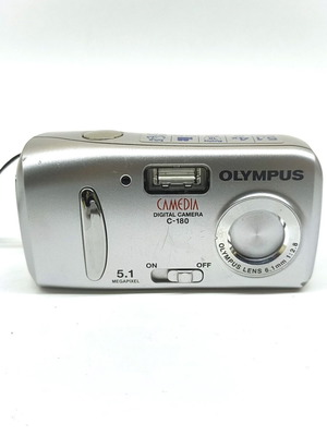 Olympus Camedia C-180 digital camera 5.1MP silver used functional