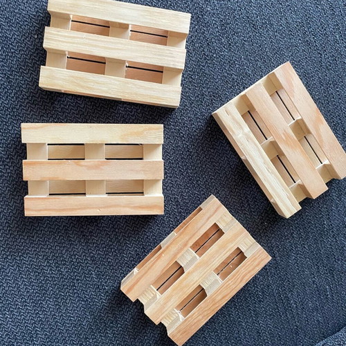 Wooden pallet coasters set of 4 like new