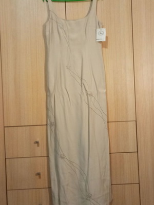 Beige long evening dress size 42 new