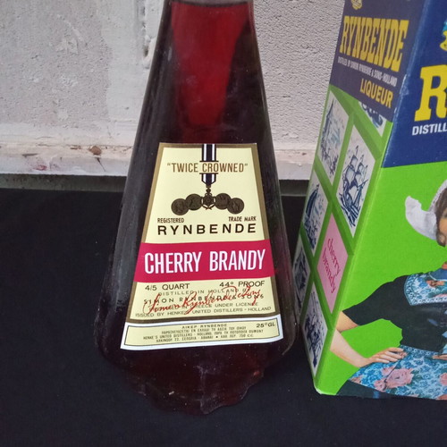 Rynbende Cherry Brandy liqueur pack used, 1980s