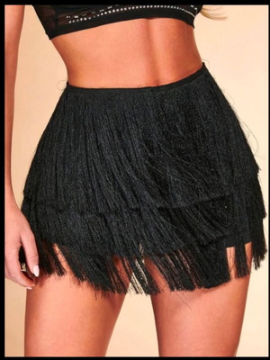 Shein women's mini shorts with fringes, like new, size L