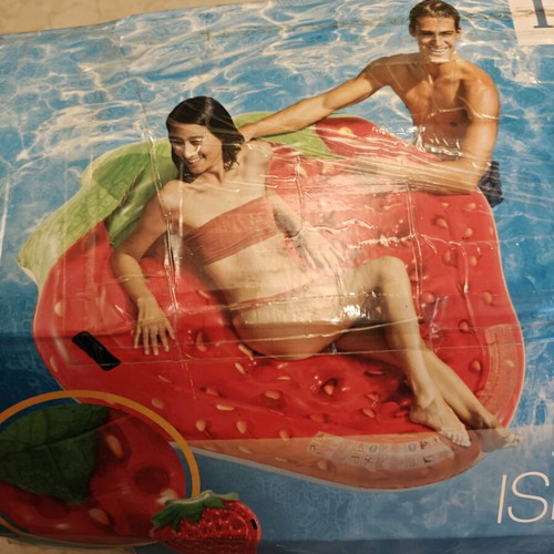 Intex inflatable strawberry pool float like new 168cm