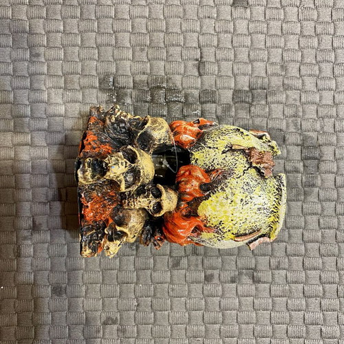 Decorative Cauldron with Skulls new, gothic aquarium ornament