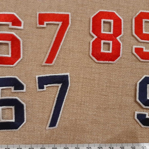 Number patches heat-applied new, pack of 72 pieces