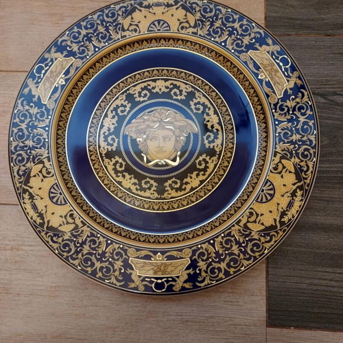 Διακοσμητικό πιάτο Versace Meets Rosenthal Medusa Blue σαν καινούργιο, 30 εκ.