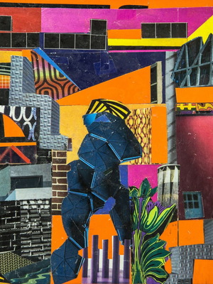 Modern art collage print 21x29 cm new, high-quality paper