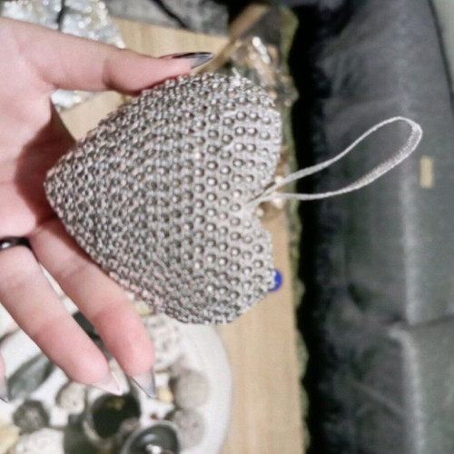 Christmas ornament heart with crystals new