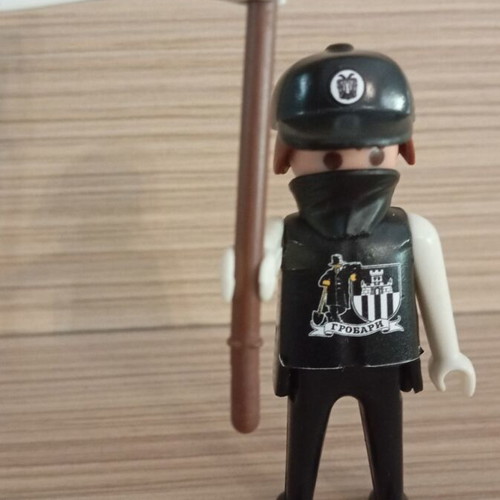 Playmobil PAOK Fan Figure like new with team flag