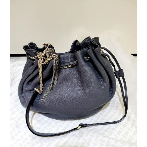 Love Power drawstring shoulder bag Diane Von Fürstenberg, gray leather