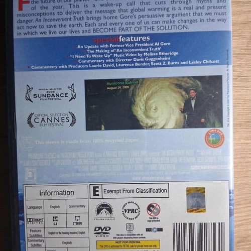 An Inconvenient Truth DVD used documentary without Greek subtitles