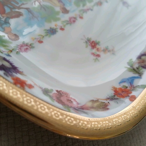 Large Winterling Germany porcelain platter with gold leaf like new