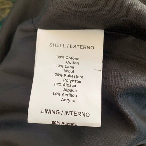 Vicolo Green Jacquard Longline Coat like new