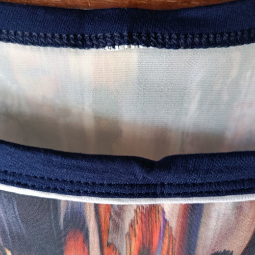 Summer dress with abstract print XL like new, multicolor