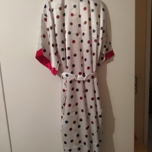 Printed robe new from synthetic silk, multicolor