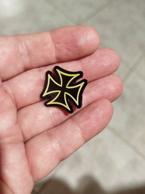 Iron Cross pin badge, black enamel with metallic outline