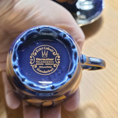 Vintage Cobalt Tea Set 22 Carat Bavaria Echt Cobalt, new
