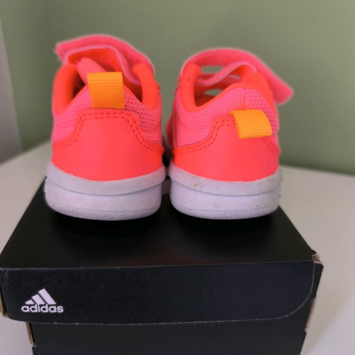 Adidas Tensaur I kids sports shoes size 20 like new, coral