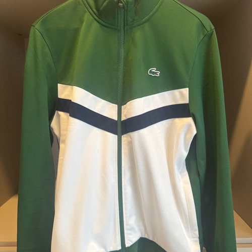 Lacoste jacket L like new, white and green