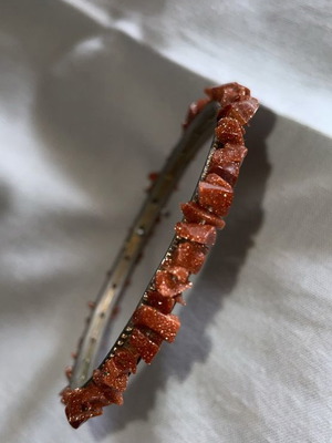 Bracelet with semi-precious stones used, orange carnelian