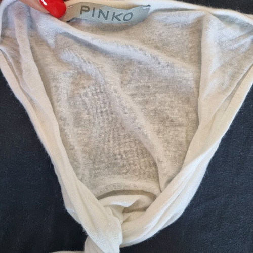 Pinko top with rhinestones, size M, like new, white and silver