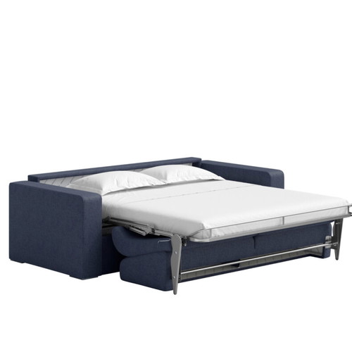 Grecostrom sofa bed like new, handmade, light gray alcantara fabric