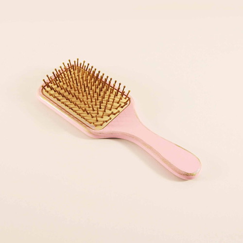 Handmade bamboo hairbrush new with pop surrealism decoration