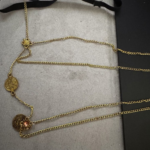 Gold thigh chain with coin charms, Bohemia