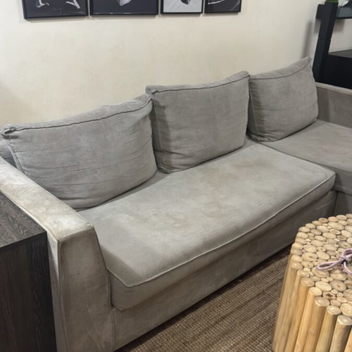 Corner sofa used, gray, from entos