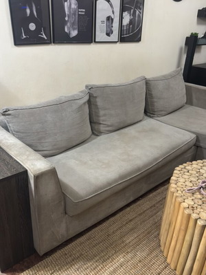 Corner sofa used, gray, from entos