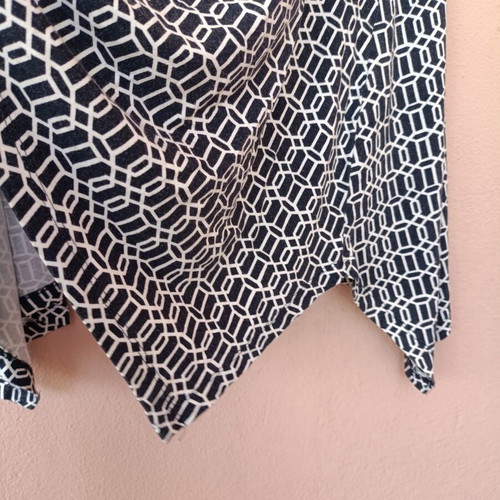 C&C California plus size tank dress with geometric black and white pattern