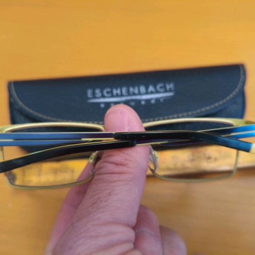 Eschenbach children's eyewear frames used, blue and yellow metal