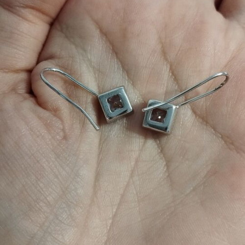 Optimum 925 Silver Earrings with Transparent Crystal Stone